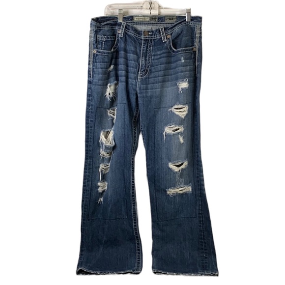 BKE Other - T11 BKE Tyler Straight 36x30 36R Distressed with DIY Patchwork Preowned